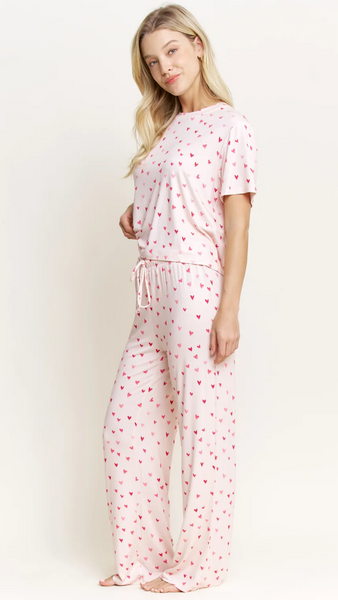 Tee Pant Set in Marzipan Hearts