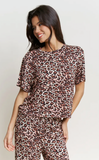 Tee Pant Set in Caramel Leopard