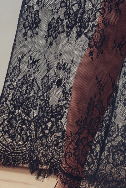 Mixed-Media T-Shirt Dress w/ Sheer Lace Skirt