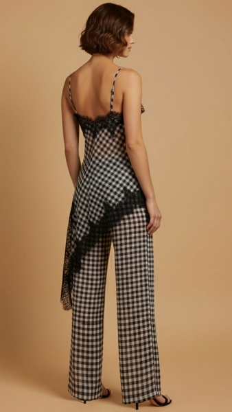 Gingham Lace Trim Set