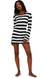 Libbi Dress - BLACK/WHITE TIDE