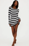 Libbi Dress - BLACK/WHITE TIDE