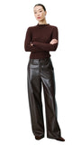 ARTIUS TEXTURED FAUX-LEATHER BARREL PANTS
