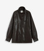 AUBURN RELAXED FAUX-LEATHER JACKET W/ CINCHED WAIST OPTION