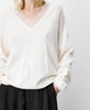 AUGUSTIN KNIT SWEATER WITH LACE V-NECK