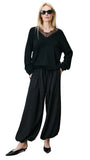 AUGUSTIN KNIT SWEATER WITH LACE V-NECK