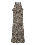 RAY LONG LEOPARD DRESS