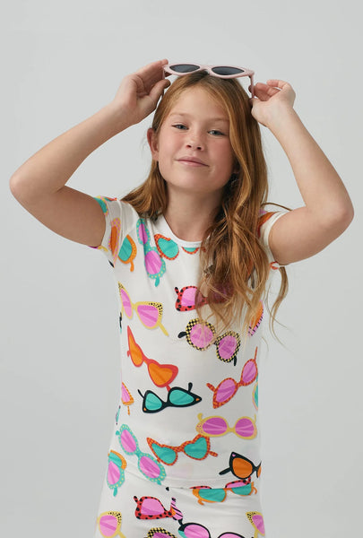 SUNNY LENS SHORT SLEEVE STRETCH JERSEY KIDS UNISEX PJ SET