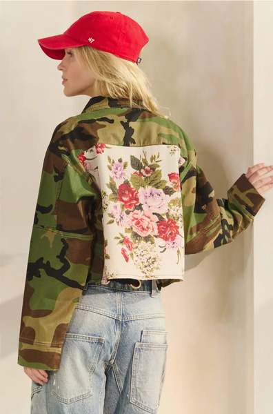 Camo Floral Contrast Jacket