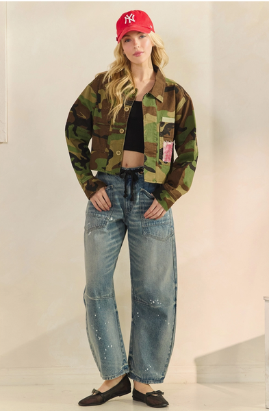 Camo Floral Contrast Jacket