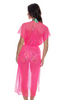 FRINGE LONG CAFTAN - HOT PINK