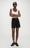 WRAP VEST & PLEATED STRAIGHT SHORT SET