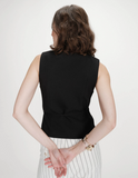 WRAP VEST & PLEATED STRAIGHT SHORT SET