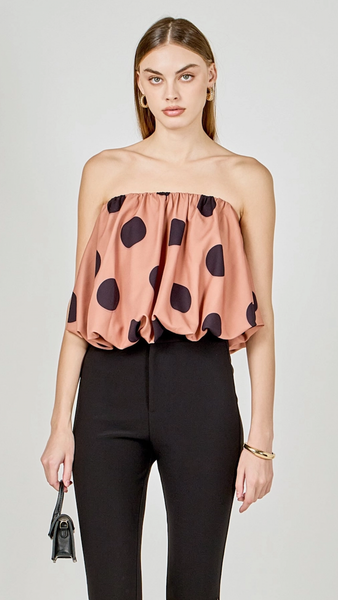 POLKA DOT BUBBLE TUBE TOP