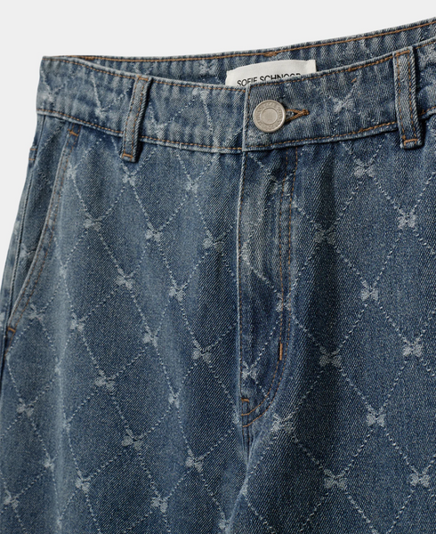 AZZI BOW LOW SLOUCH WIDE LEG JEANS