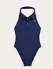 Collared One-Piece Swimsuit