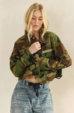 Camo Sequins Contrast Jacket