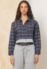 PLAID FRENCH TERRY SHIRT & WIDE LEG PANT SET
