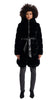 BRIDGET FAUX FUR COAT WITH PU DETAILS