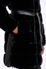 BRIDGET FAUX FUR COAT WITH PU DETAILS