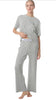 Waffle-Knit Pajama Set Short Sleeve Lounge/PJ Set
