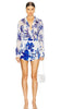 ROCOCO SAND BLUE & WHITE GABI FLORAL MINI SKIRT SET *LAST ONE -SZ XS*