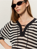 LACE UP SWEATER TEE BLACK/CHALK