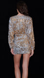 RITA MIXED METALLIC SEQUIN DRESS