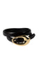 VEGAN LEATHER GOLD OVAL DETAIL BELT