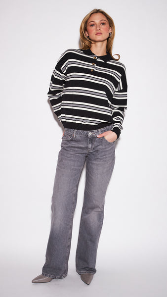 POPPY POLO IN ONYX STRIPE