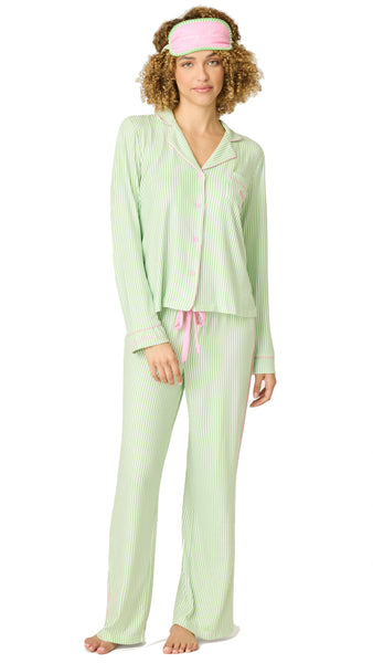 Pupcation Palms Kiwi Stripe 3-Piece PJ Set