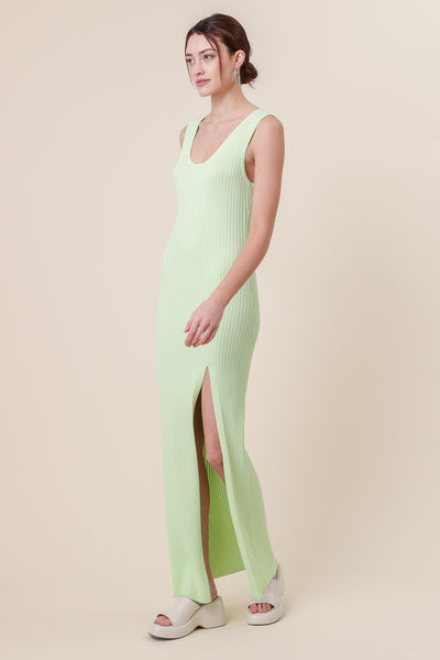 HALO LIME GREEN RIBBED DRESS *LAST ONE*