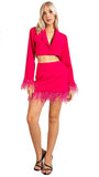 MINI SKIRT WITH FEATHER TRIM *Last One - M*