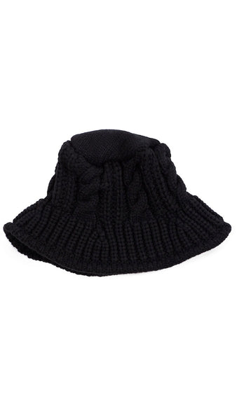 Bucket Hat with Cable Detail