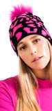 PINK ANIMAL PRINT HAT & GLOVE SET