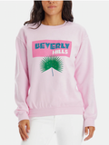 BEVERLY HILLS VINTAGE STUDDED JET-SETTER SWEATSHIRT - PINK