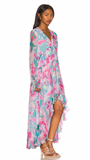 Lilac Printed High Low Long Dress