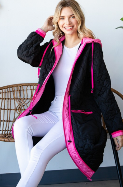 POP OF PINK QUILTED JACKET