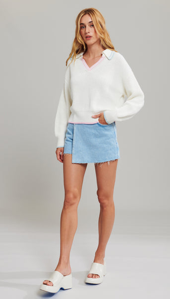 MADDOX COTTON CANDY POLO PULLOVER