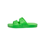 KIDS! Molly Neon Green Two Banded Slides