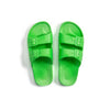 KIDS! Molly Neon Green Two Banded Slides