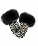Leopard Mittens with Fur