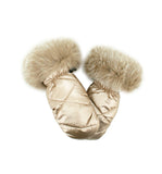 Champagne Mittens with Fur
