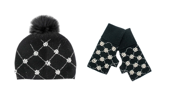 PEARL RHINESTONE HAT & GLOVE SET *LAST ONE*