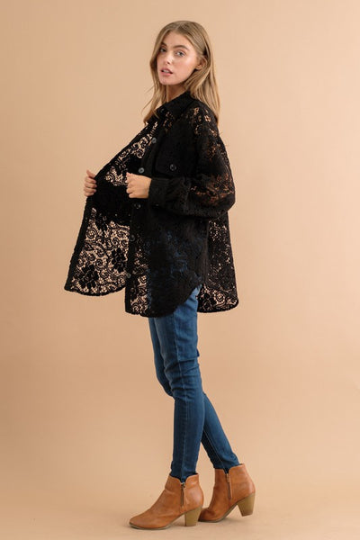 LACE FLORAL SHACKET