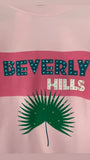 BEVERLY HILLS VINTAGE STUDDED JET-SETTER SWEATSHIRT - PINK